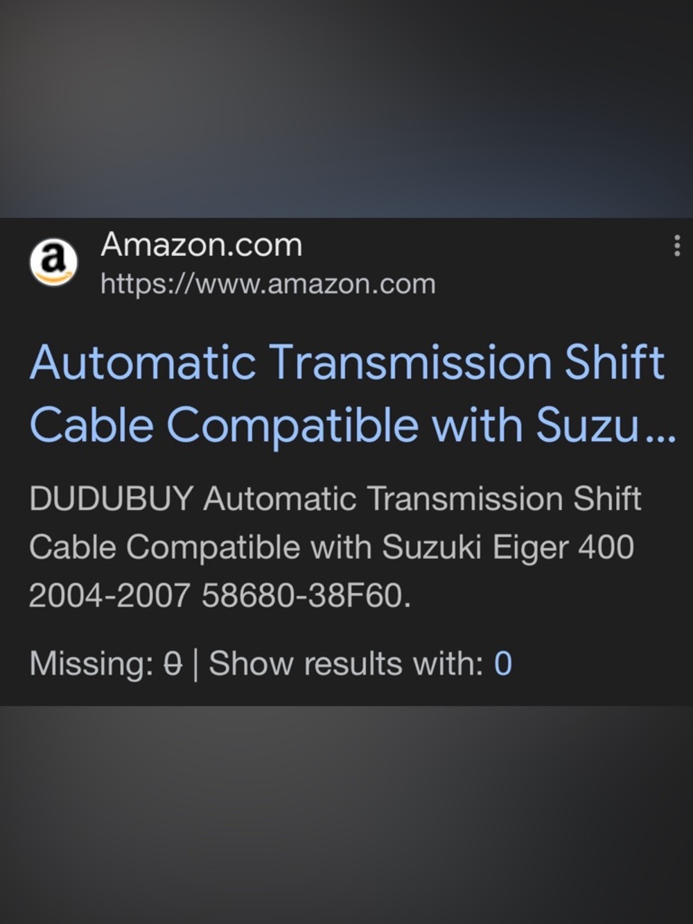 Automatic transmission shift cable compatible with Suzuki eiger 400 2004-2007